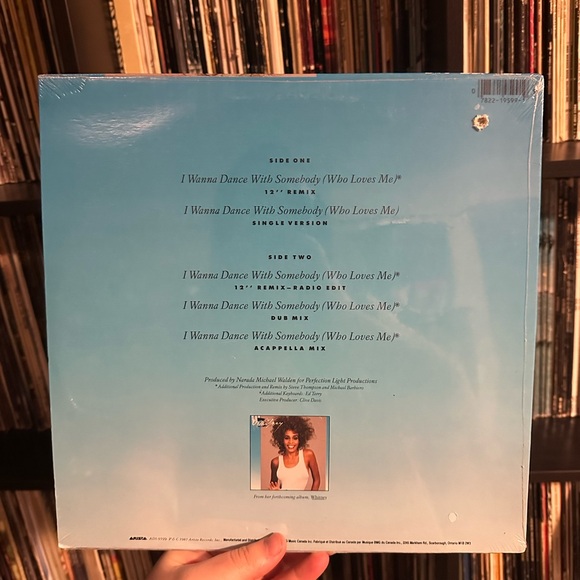 1987 Sealed Whitney Houston I Wanna Dance With Somebody 12 Inch Single Vinyl - Picture 2 of 3